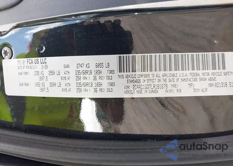 2020 Chrysler Pacifica Limited from USA, damaged, VIN 2C4RC1GG7LR181678